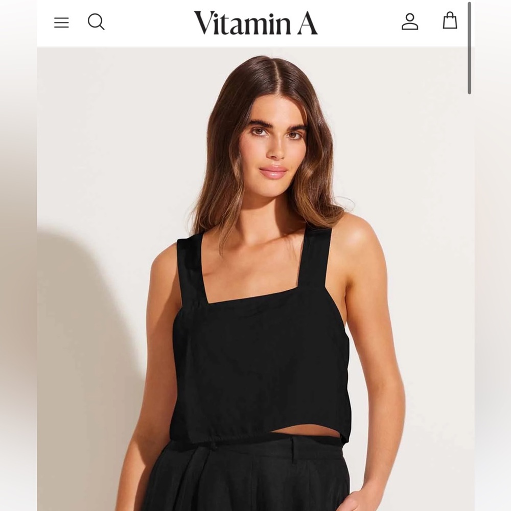 Vitamin A ‘Tallows’ 100% Linen Crop Top, size M